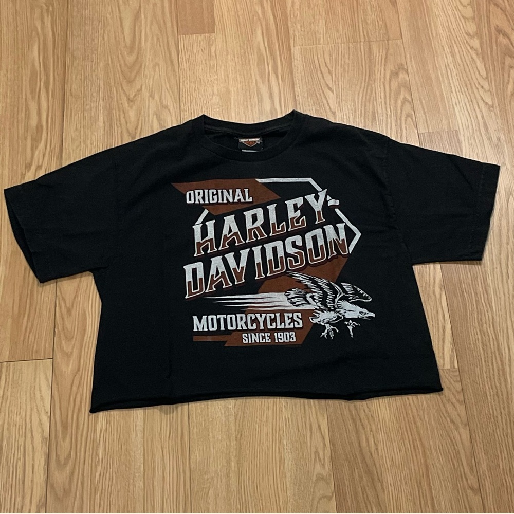 Harley-Davidson Men’s Medium Graphic Cropped T-shirt Black Texarkana Texas